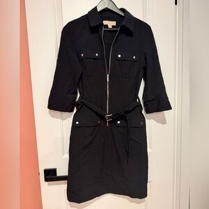 Michael Kors Black Long Sleeve Dress with Belt